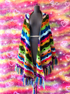 Rainbow Handmade Poncho