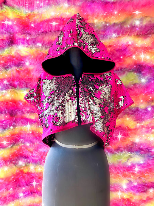 Hot Pink Galaxy Crop Top